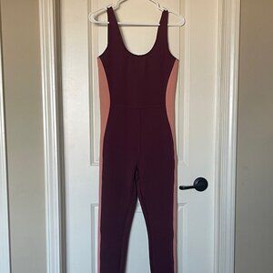 NWT Fabletics Atlantis 7/8 Jumpsuit/Onesie Large/10 Merlot/Faded Coral